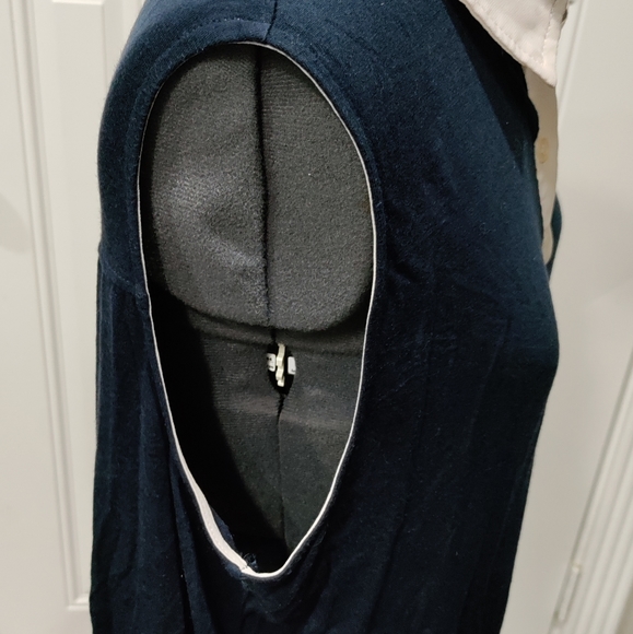 PINQUE women's sleeveless navy and cream button down top size XL - Picture 2 of 7